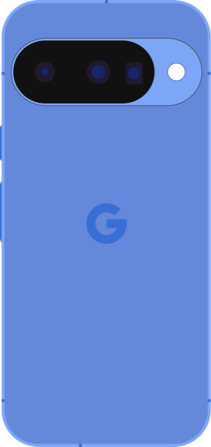 Google Pixel 10 in Indigo, back view